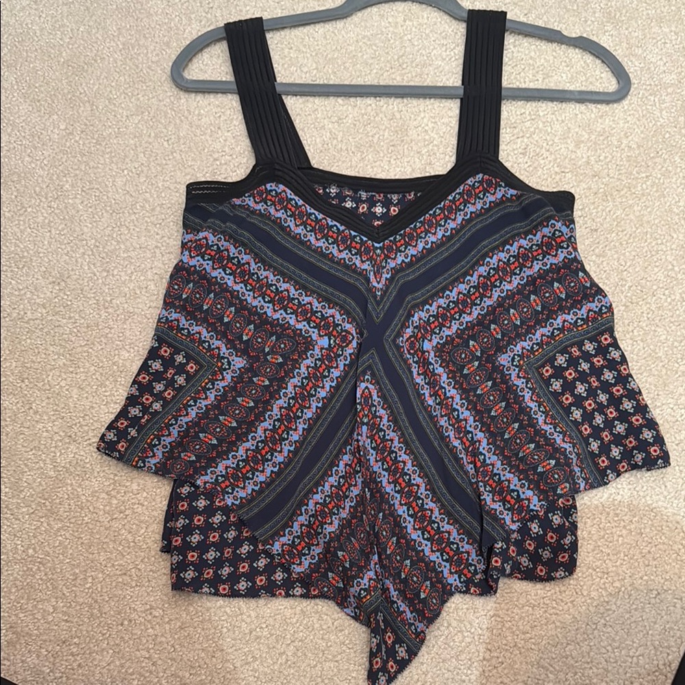 10 Crosby Derek Lam Black Asymmetrical Strappy Tank Top